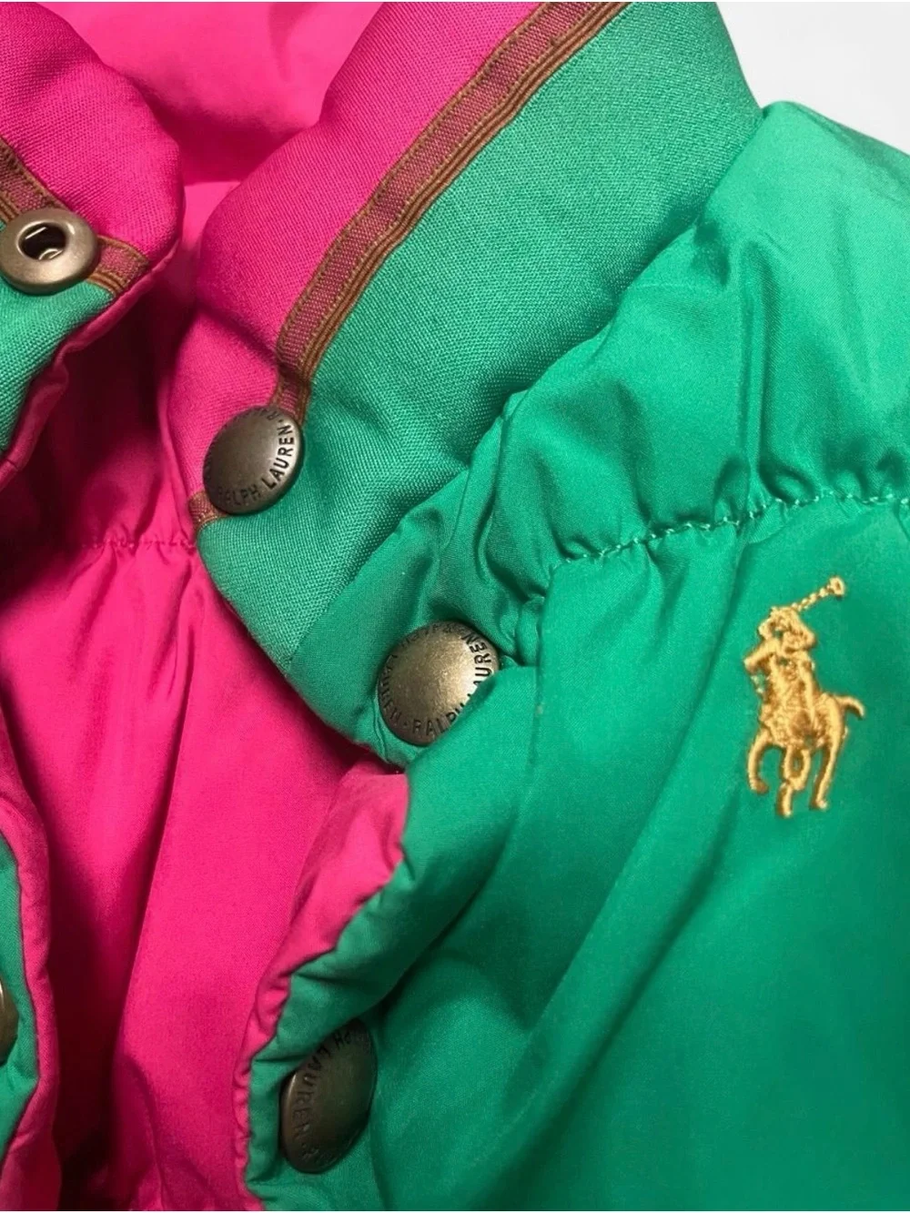 Ralph Lauren Hot Pink reversible Puffer Vest